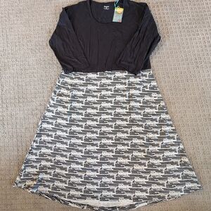 Black and White Patterned Dress